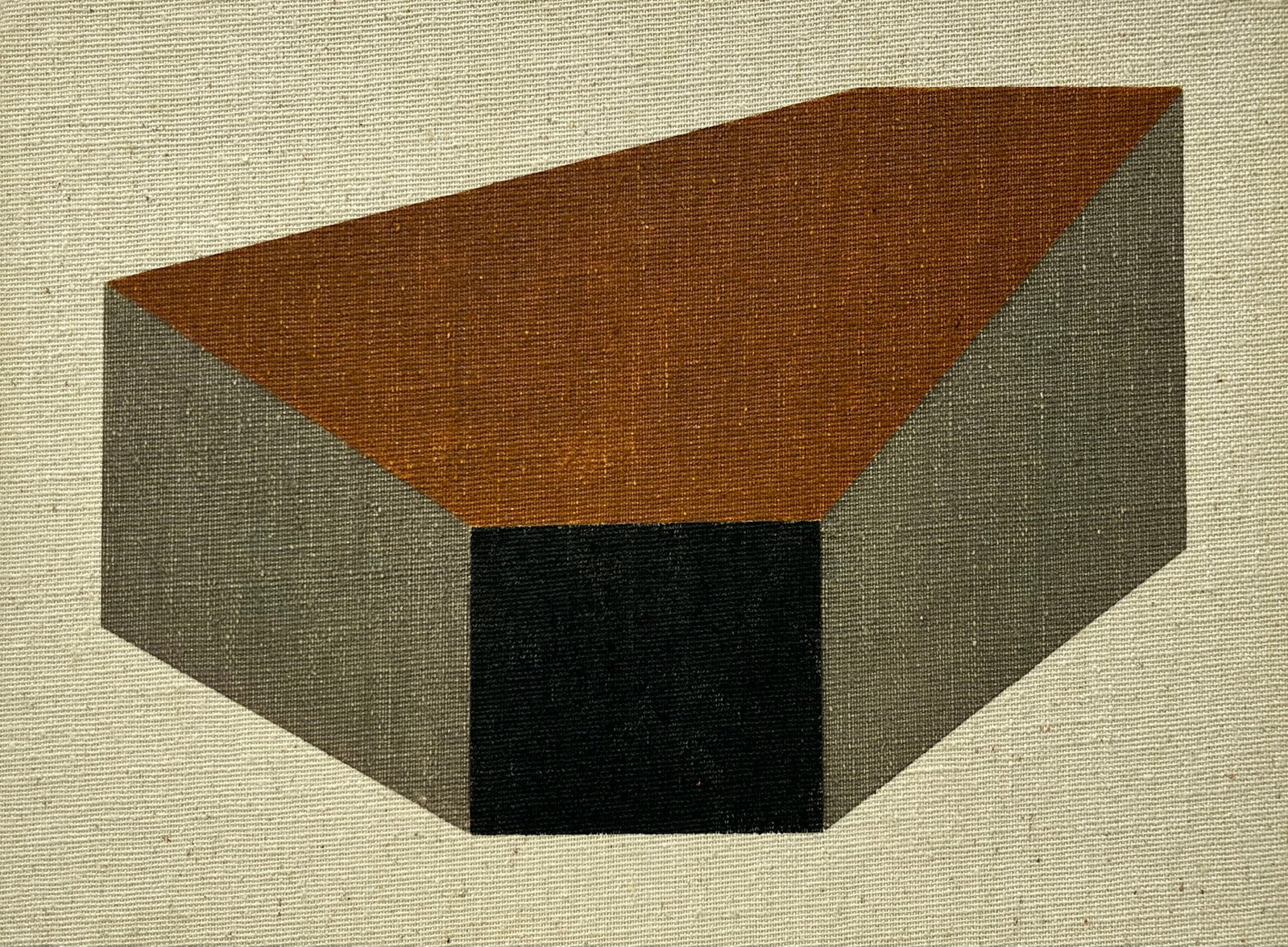 Vintage Minimalist Geometric Oil Painting: Original Vintage geometric abstract oil painting on linen board. Measures approx. 11 x 8.5 inches. UNFRAMED. SHIPPING IN THE U.S VIA USPS PRIORITY MAIL $16