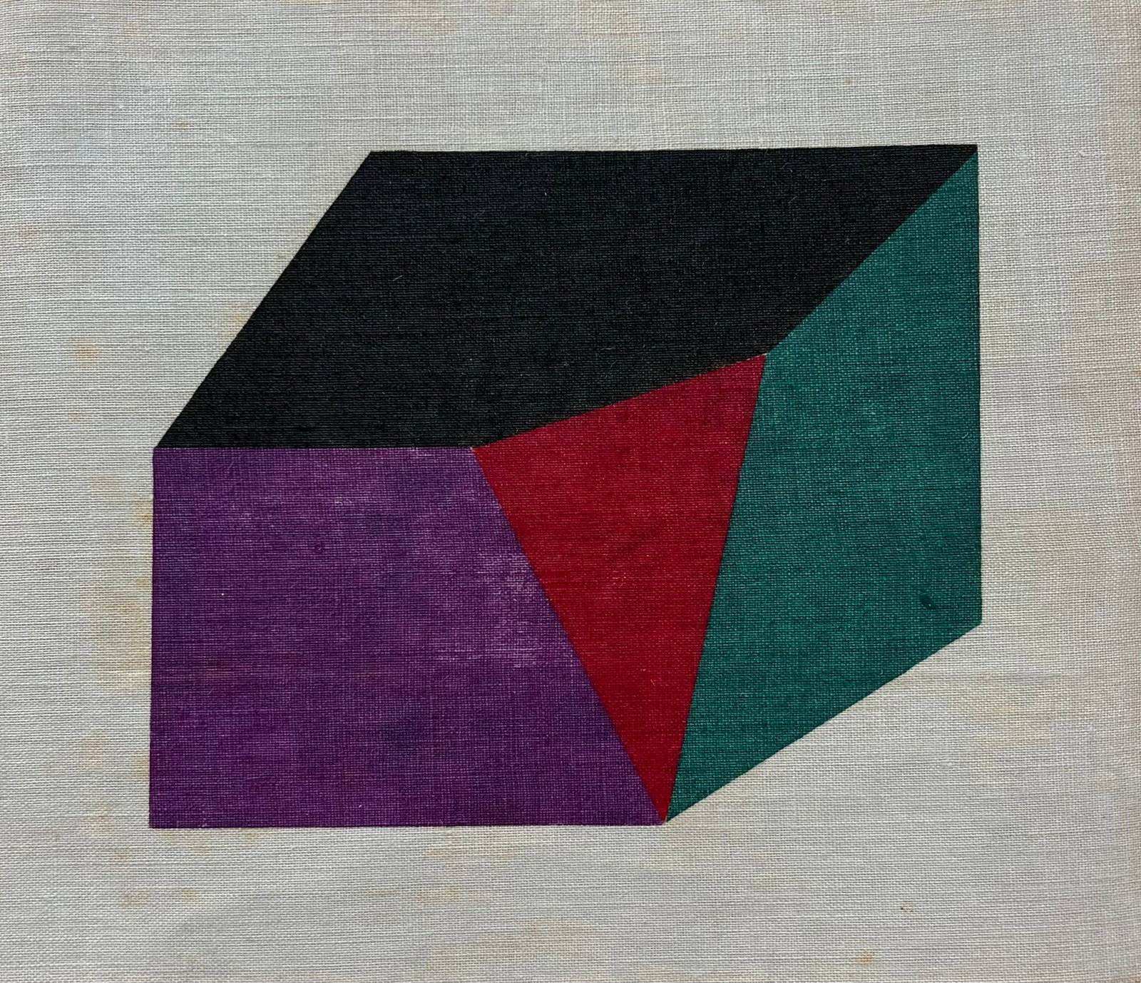 VINTAGE GEOMETRIC MINIMALIST PAINTING OIL ON LINEN: ORIGINAL VINTAGE FRENCH OIL ON LINEN. UNFRAMED. SIZE: 6.5 X 5.5 inches approx. SHIPPING IN THE U.S VIA USPS PRIORITY MAIL $14
