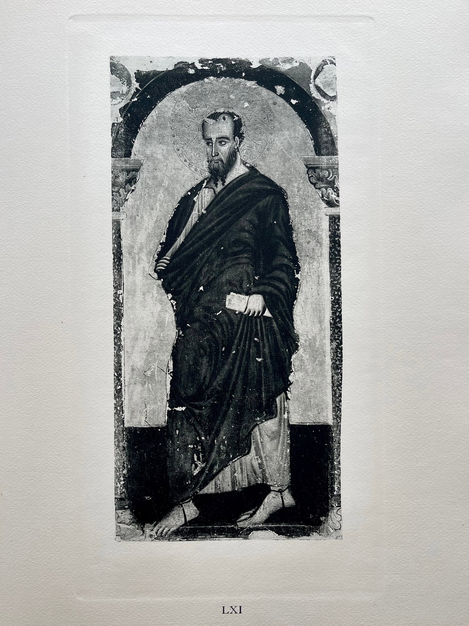 LARGE RELIGIOUS ETCHING AFTER MASTER OF ST FRANCIS ST JAMES: PRINT AFTER MASTER OF SAINT FRANCIS ST JAMES. Size: 19 X 15 INCHES APPROX. UNFRAMED. Printed in Paris 1928. SHIPPING IN THE U.S VIA USPS PRIORITY MAIL $20