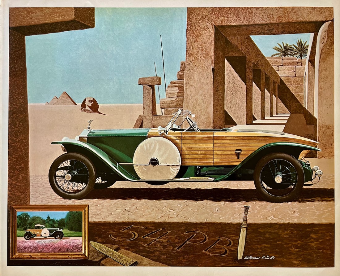 Vintage Rolls-Royce Carrosserie Schapiro - Schebera Skiff 1914 Automobile Print: * Original vintage print from 1971* Size: 17 x 13 inches* Unframed* Attached/glued to backing paper at 3 corners* Excellent vintage condition with vibrant color and clean presentation SHIPPING IN THE 