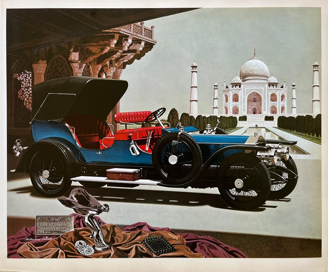 Vintage Rolls-Royce The Pride Of A Maharajah - 1911 Automobile Print Car Art: Original vintage print from 1971* Size: 17 x 13 inches* Unframed* Attached/glued to backing paper at 3 corners* Excellent vintage condition with vibrant color and clean presentation SHIPPING IN THE U.