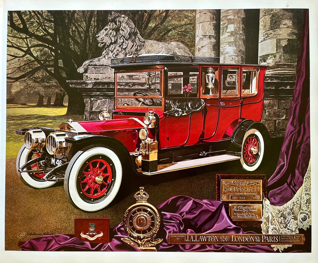 Vintage Rolls-Royce Tulip - Backed Limousine - 1911 Automobile Print Car Art (1 of 2)
