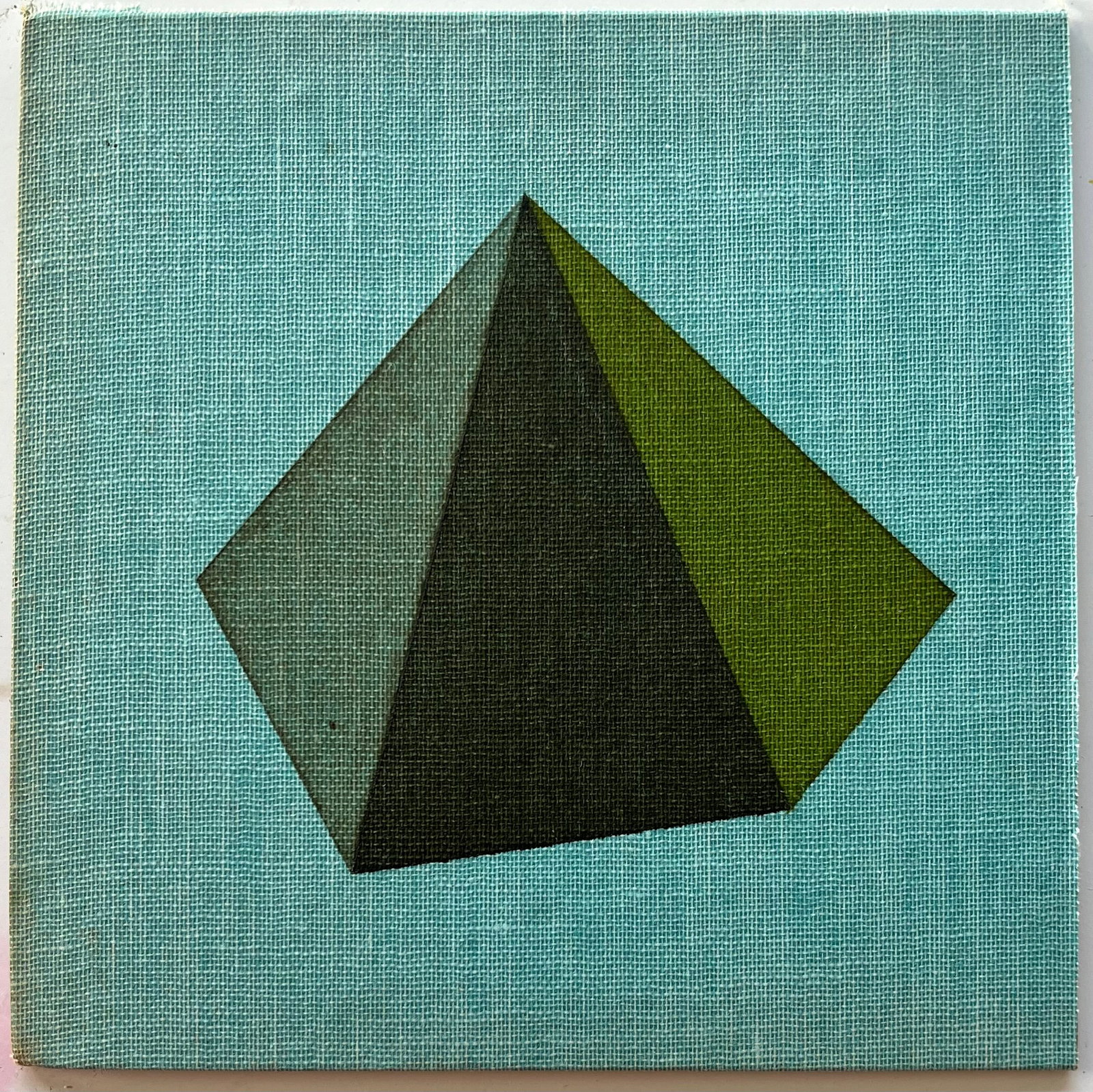 Original Vintage Miniature Oil Painting Geometric Abstract Minimalist: Original Oil On Linen Board Painting Miniature 5.4 x 5.4 inches approx. Unsigned. Unframed. SHIPPING IN THE U.S VIA USPS PRIORITY MAIL $14