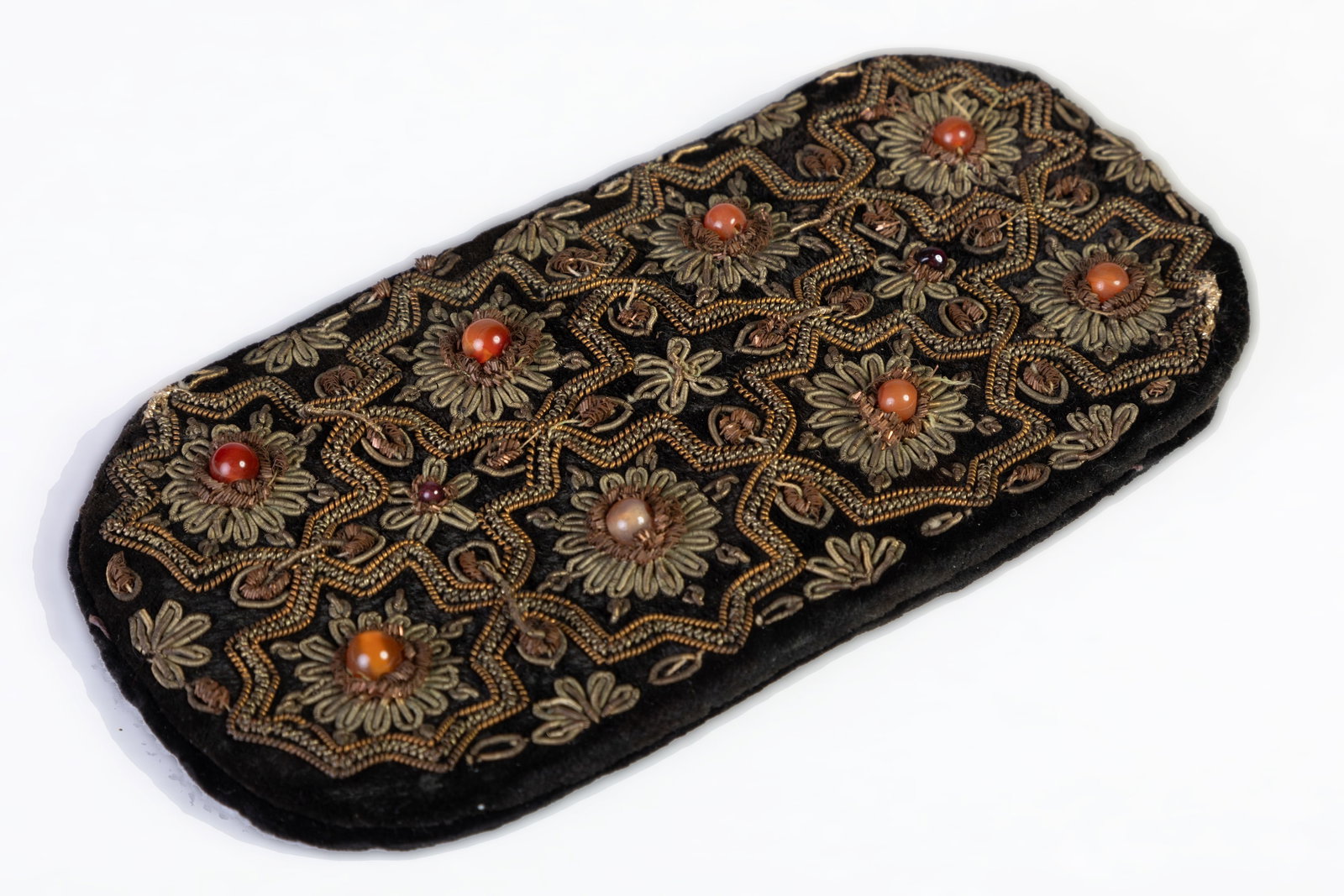 Arts of Armenia: BLACK VELVET CASEEmbroidered with metallic threads and stones.Turkey, early 20th century.