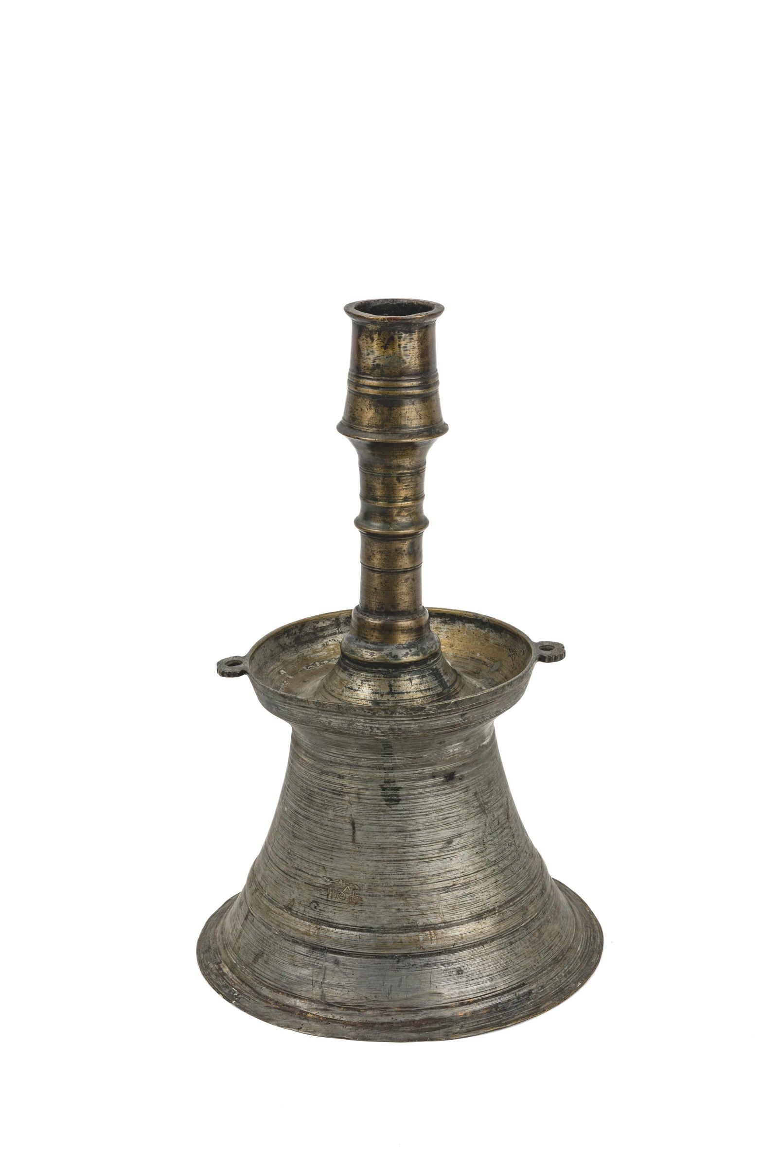 Metal candlestick with inscriptionArmenia, 19th century.H: 32 cm.: Metal candlestick with inscriptionArmenia, 19th century.H: 32 cm.