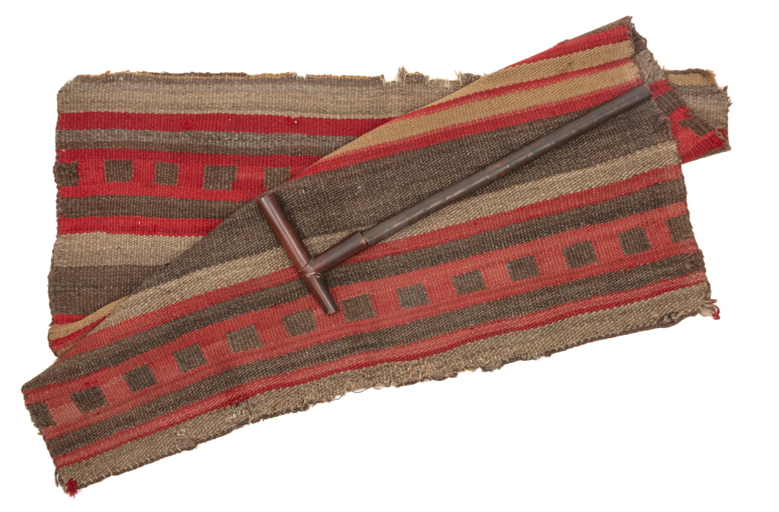 A Cheyenne peace pipe and woven blanket (1 of 1)