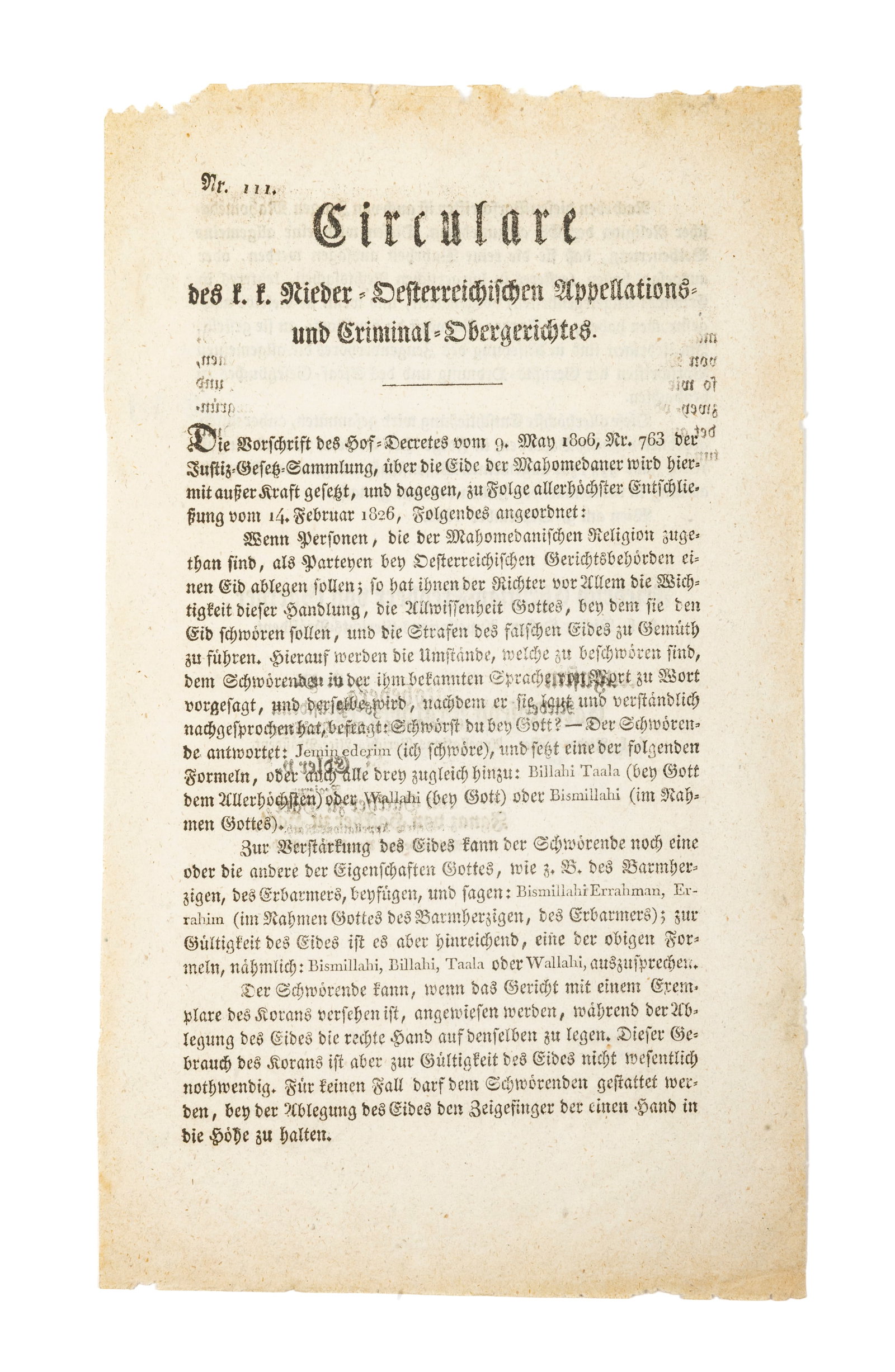 Austrian circular, 1826 (1 of 1)
