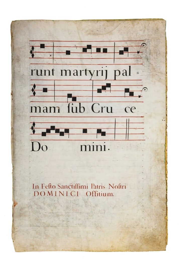 Six pages of a Portuguese antiphonary (1 of 6)