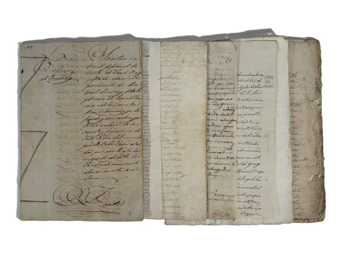 Lot of 7 mss. and 1 printed, Portuguese (1 of 1)