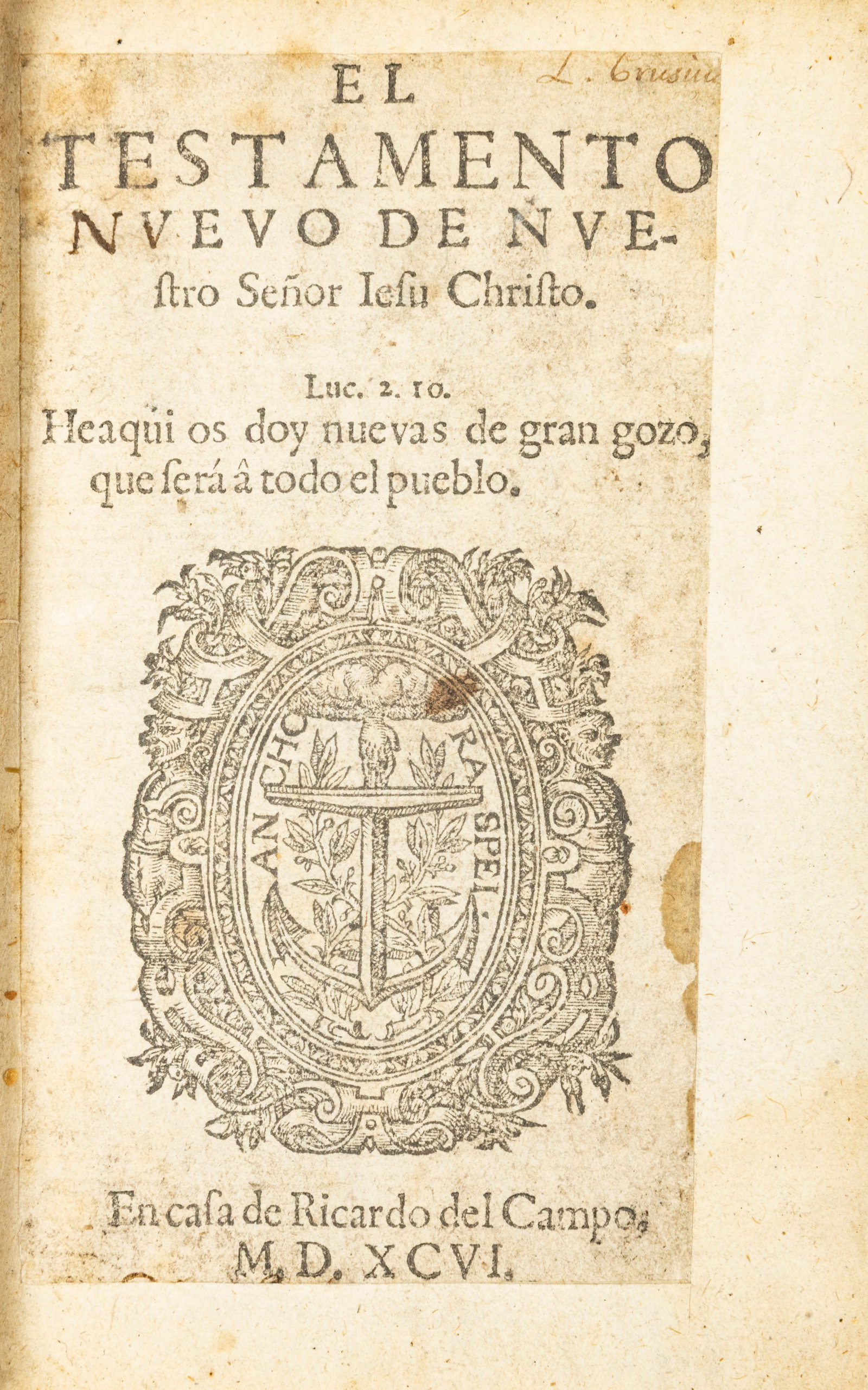El Testamento Nuevo de Nuestro Señor Iesu… (1 of 3)