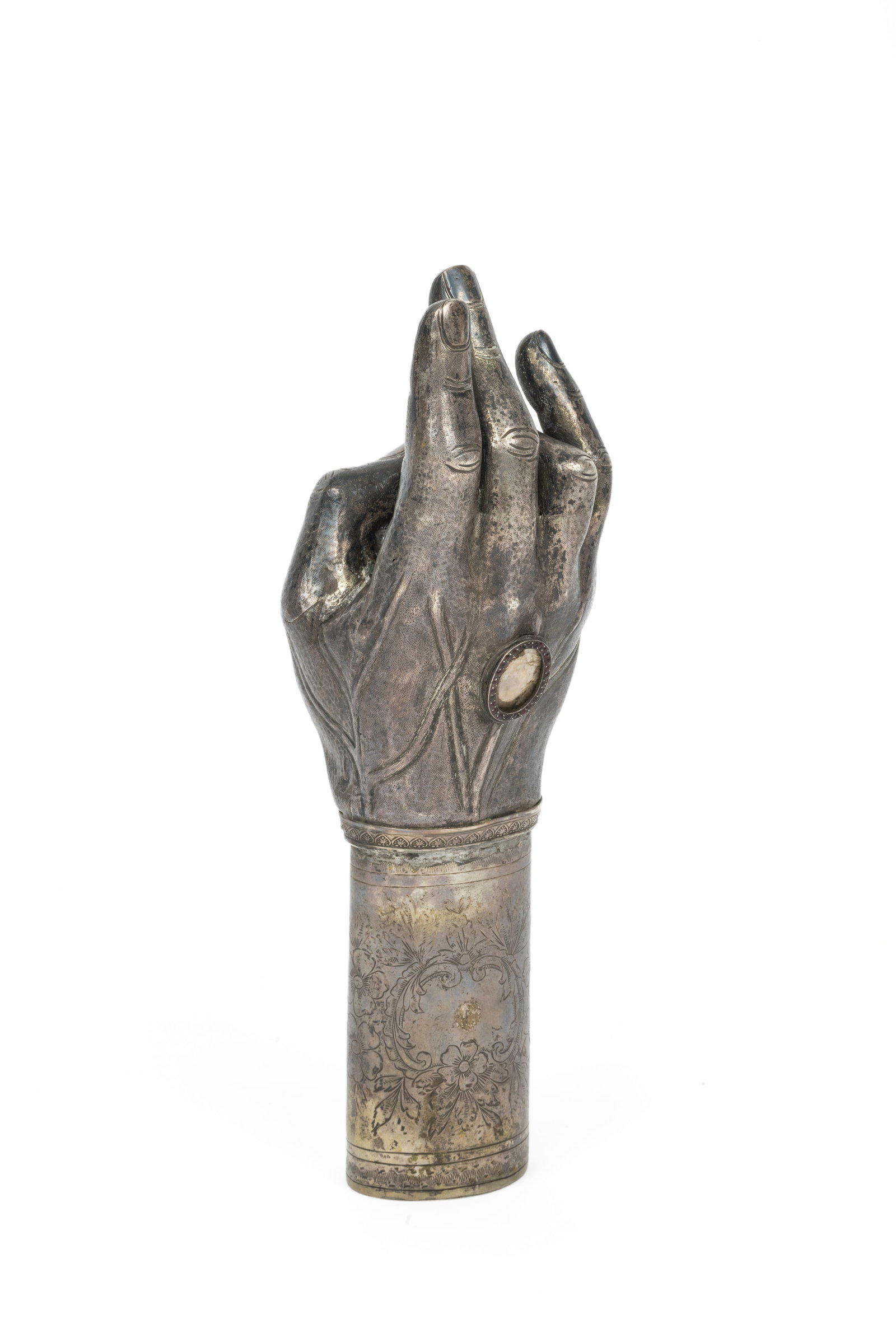 A very rare reliquary in the shape of a right arm… (1 of 10)