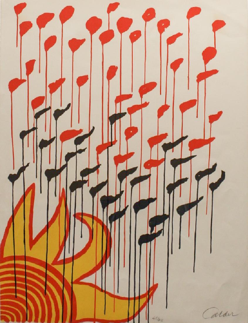 Alexander Calder (American, 1898-1976): Alexander Calder (American, 1898-1976); Plate IV from the portfolio Calder, Magie EolienneColor lithograph on Arches, c. 1970 Signed in pencil Calder (lower right); numbered in pencil 62/90 (lower lef