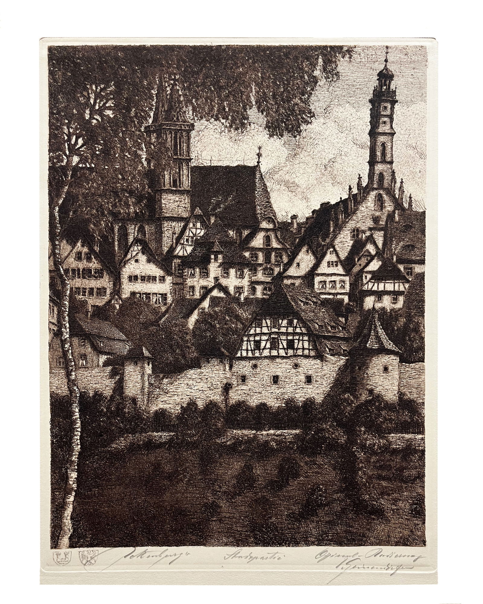 Etchings of Rothenburg, Germany, Lot of 3 (1 of 10)