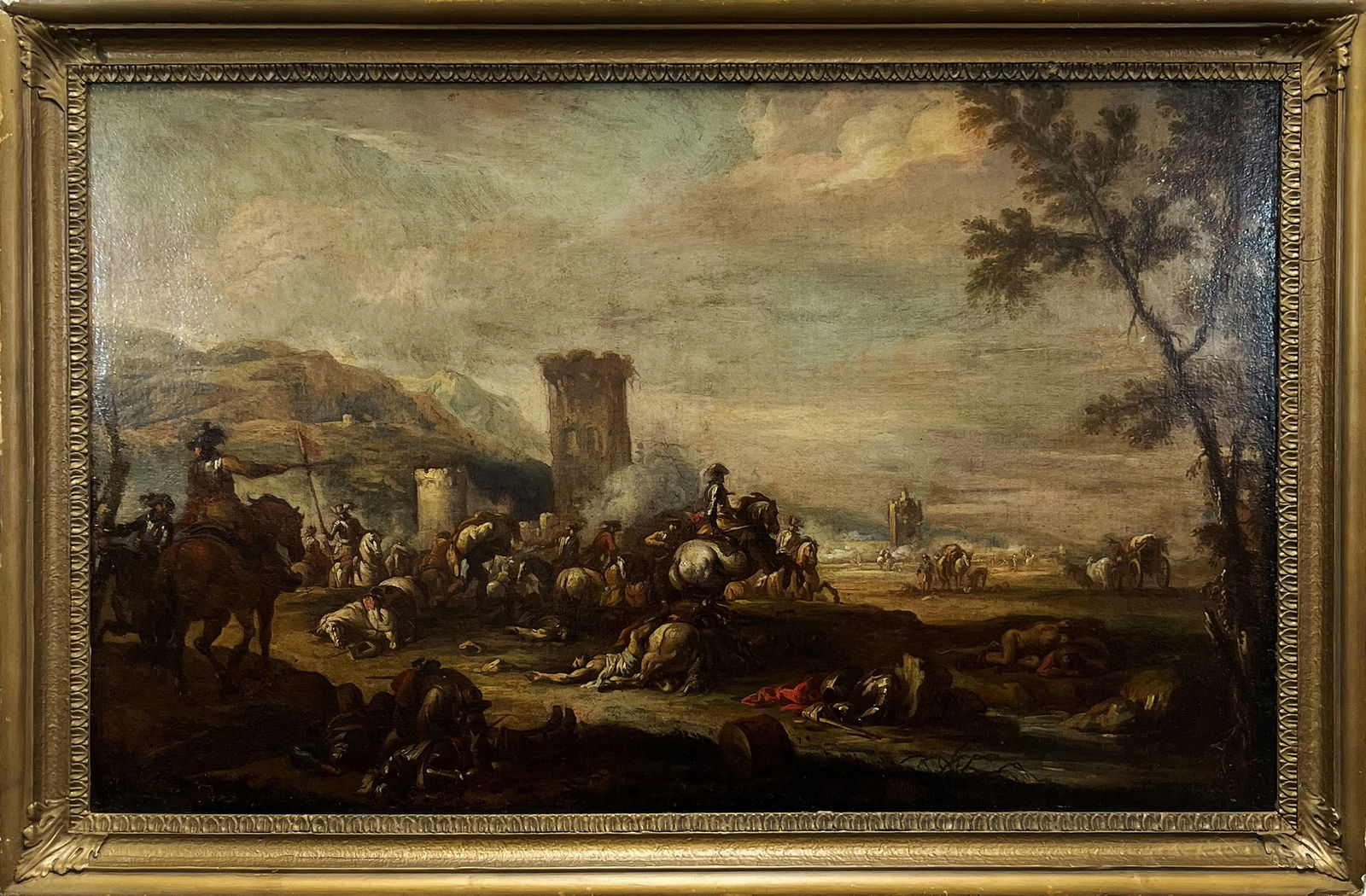 19th Century Oil Painting of a Battle Scene "Battle Scene" (1 of 8)