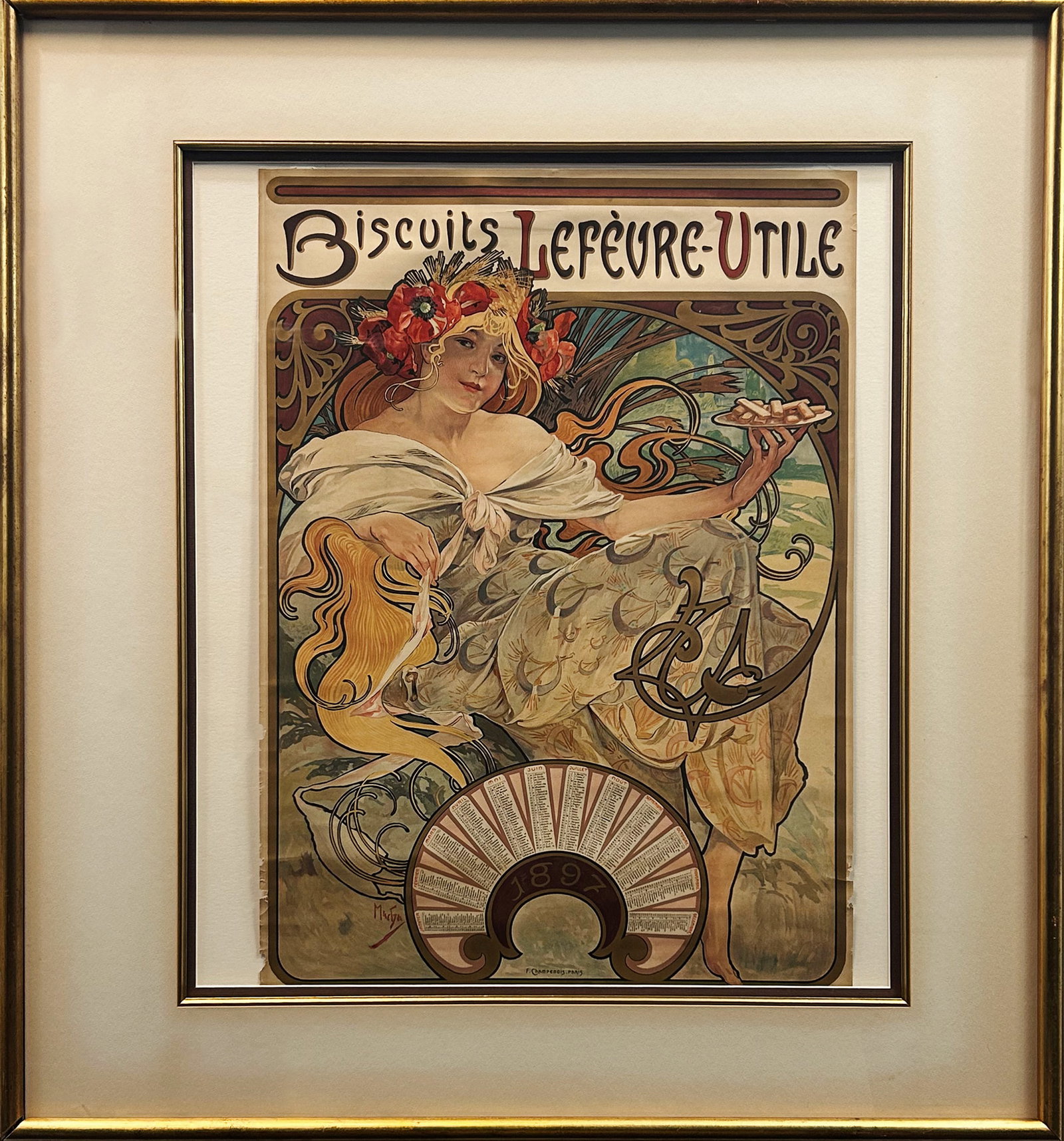 Alphonse Mucha "Biscuits Lefvre-Utile" Color Lithograph (1 of 6)