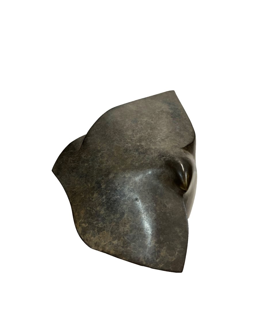 Tatom Abstract Sculpture: One abstract sculpture of a geometric form. The sculpture stands independently without a base. Edition AP All items sold as is and sizes reflect unframed art only, unless stated otherwise.