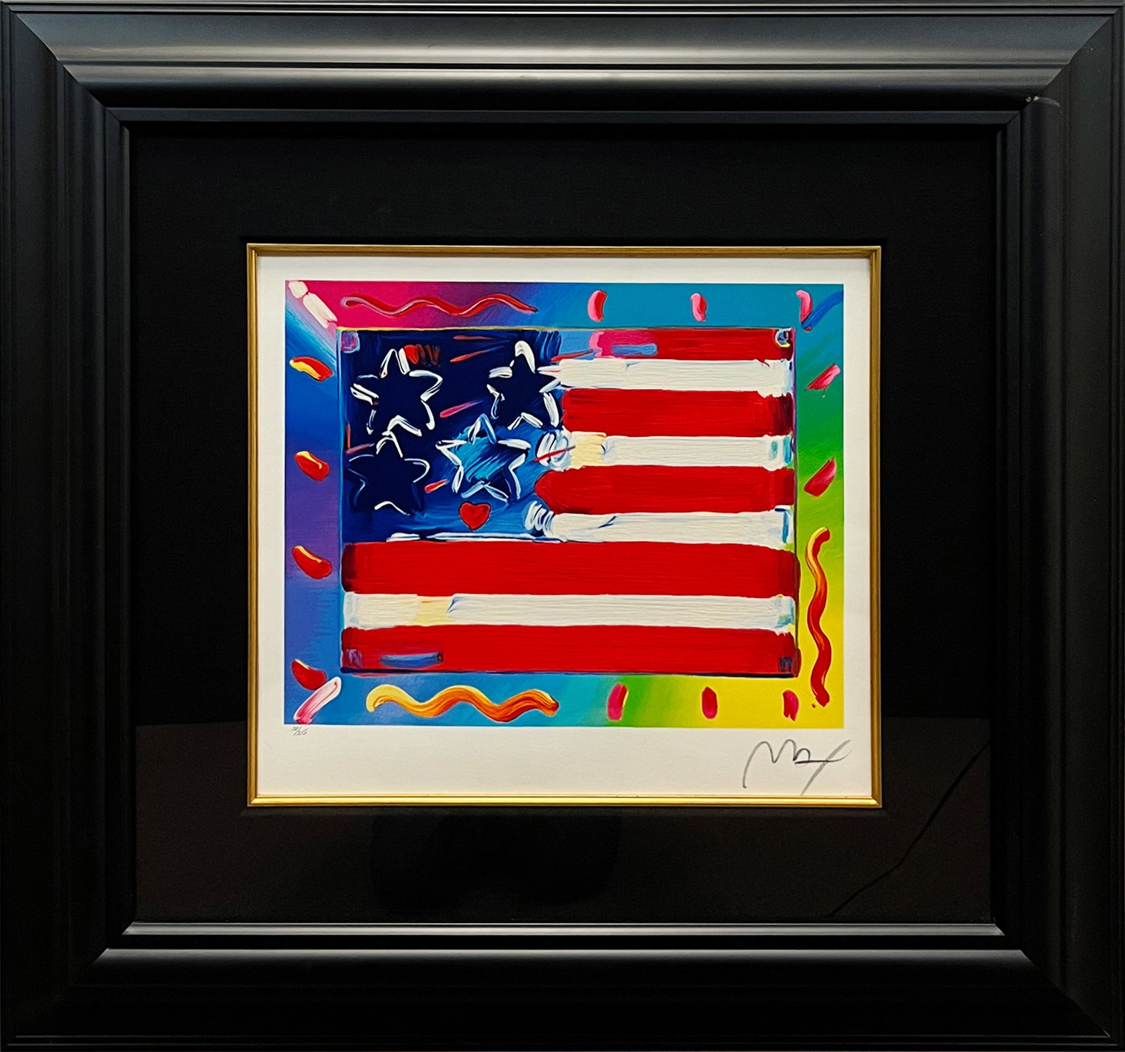Peter Max Color Screenprint of American Flag (1 of 5)