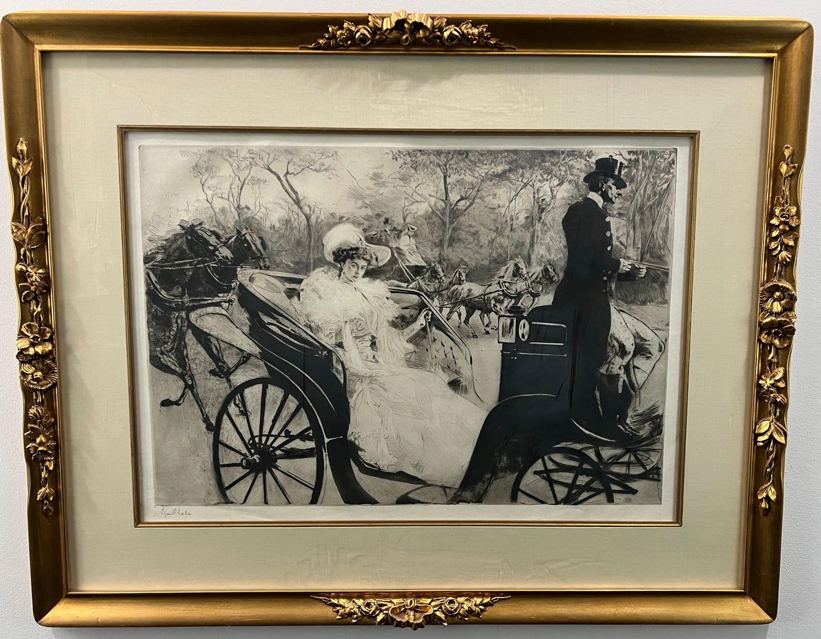 Edgar Chahine, La Promenade, Aquatint and Etching on Paper, 1902 (1 of 6)