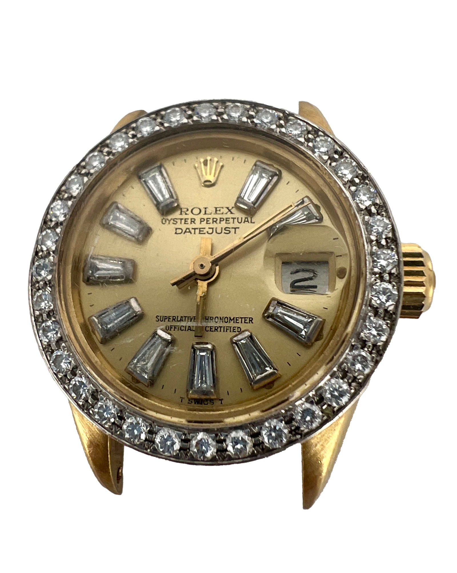 Vintage Rolex 18k Gold Oyster Perpetual Datejust Presidential 6917 Watch Face with Diamonds (1 of 7)