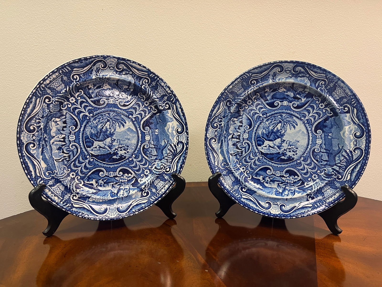 Pair of Vintage John Hall & Sons Staffordshire Transferware Plates (1 of 5)