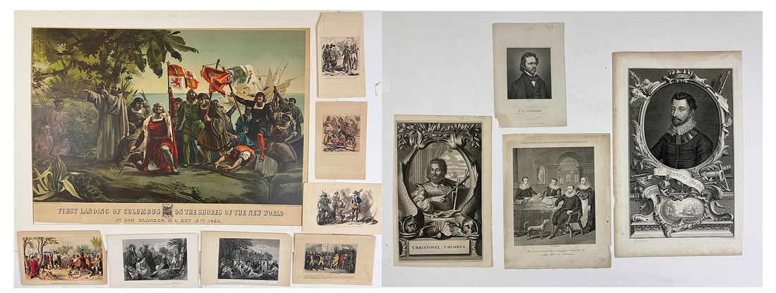Twelve Prints, Vintage Currier & and Ives, Historical Figures, Christopher Columbus (1 of 13)