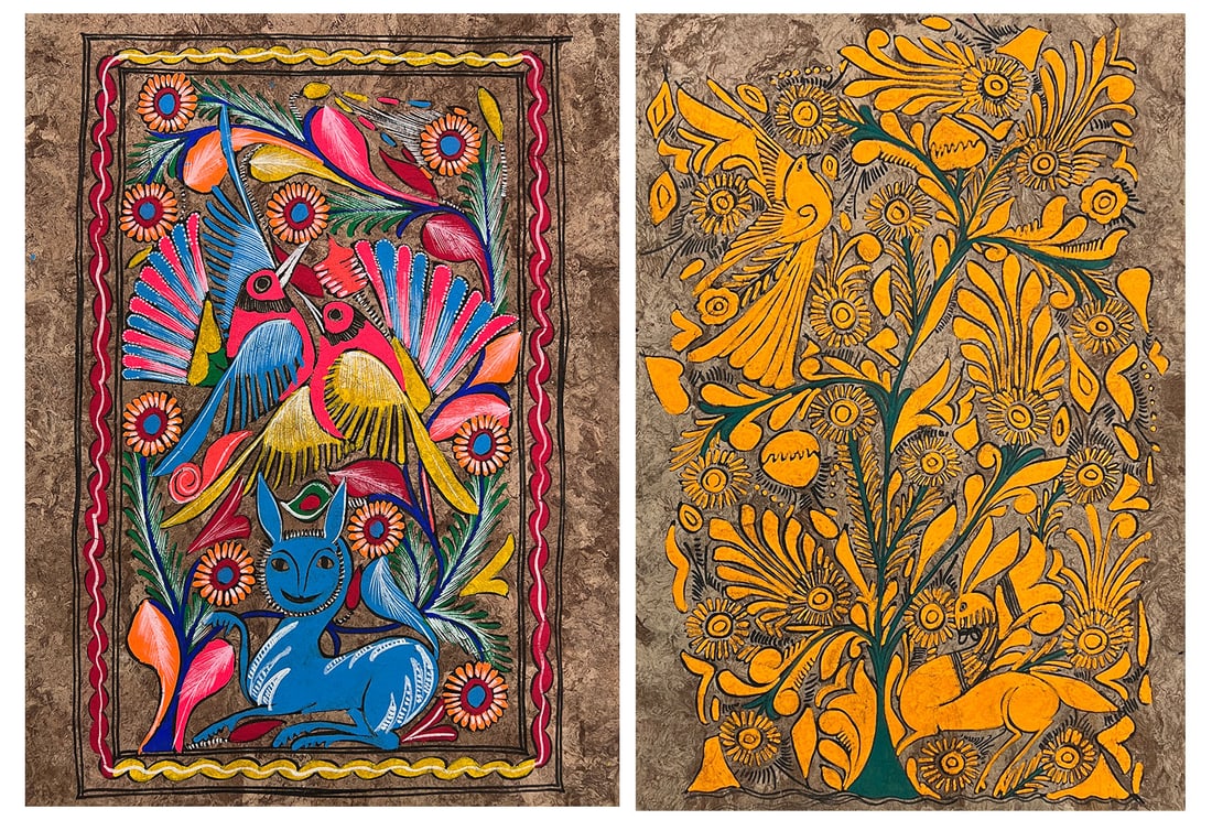 Vintage Mexican Folk Art Alebrije Amate Bark Painting (1 of 5)