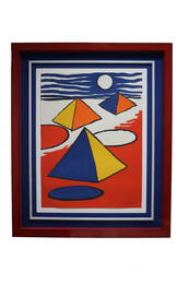 Alexander Calder, Pyramids at Night, Signed Lithograph
