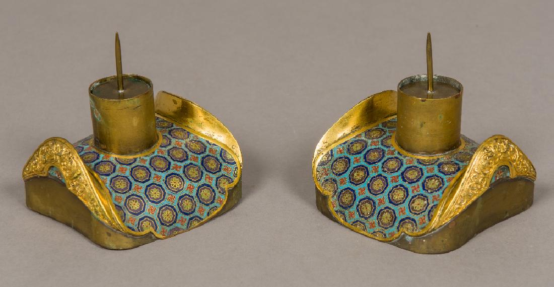 A pair of 18th/19th century Chinese cloisonne decorated (1 of 7)
