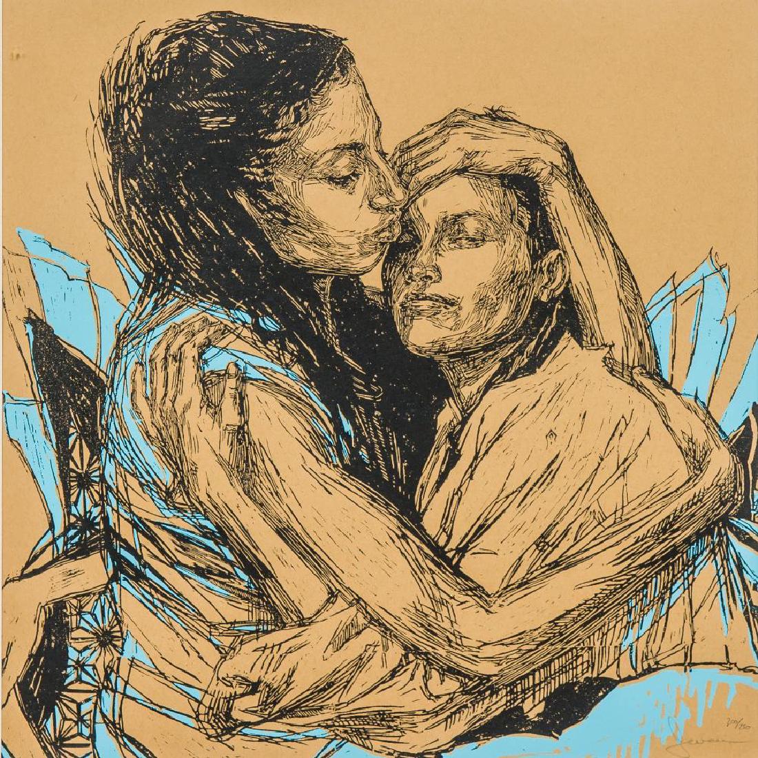 SWOON (CALLIE CURRY) (born 1977) American Alixa and: SWOON (CALLIE CURRY) (born 1977) American Alixa and Naima Limited edition print, signed and numbered 200/250 in pencil, mounted. 34.5 x 34.5 cm.