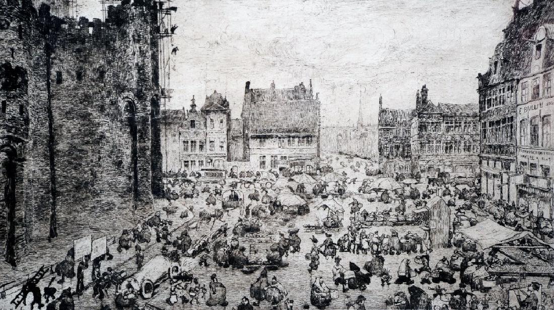 JULES DE BRUYCKER (1870-1945) Belgian  Place Pharailde (1 of 5)