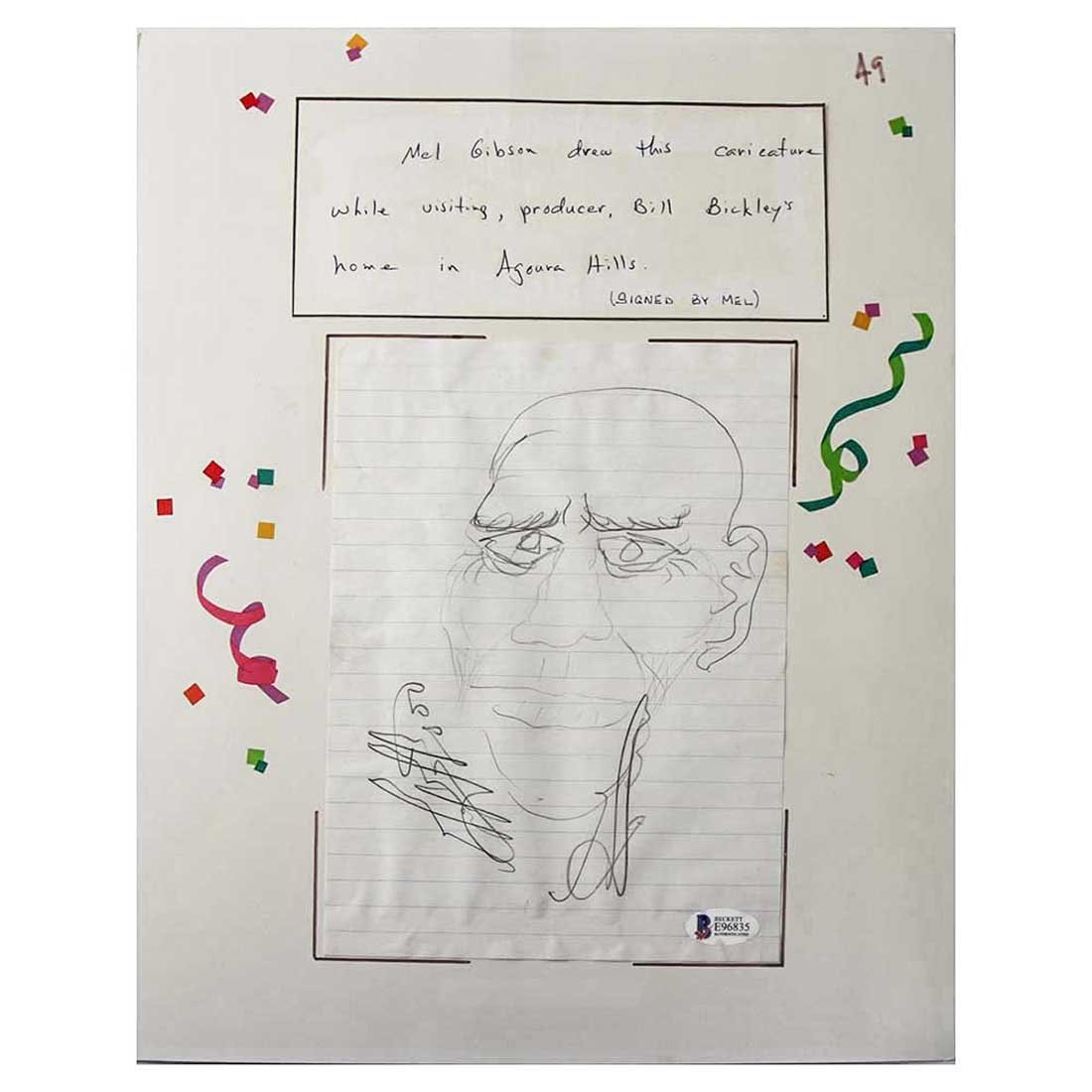 Mel Gibson Art & Autograph (1 of 1)