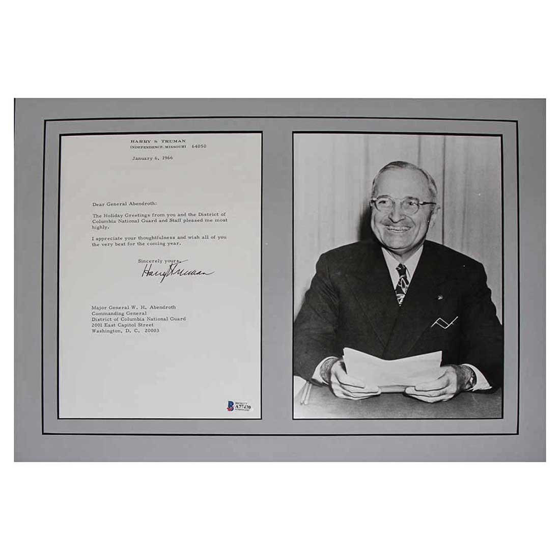 Harry Truman Autograph & Photo (1 of 1)