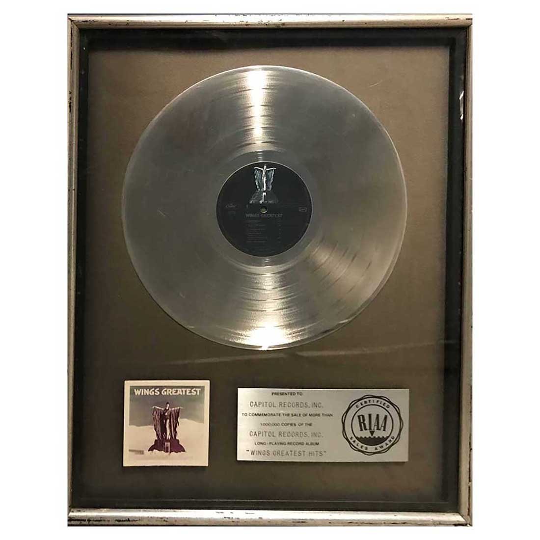 Wings Greatest Hits Platinum Record (1 of 2)