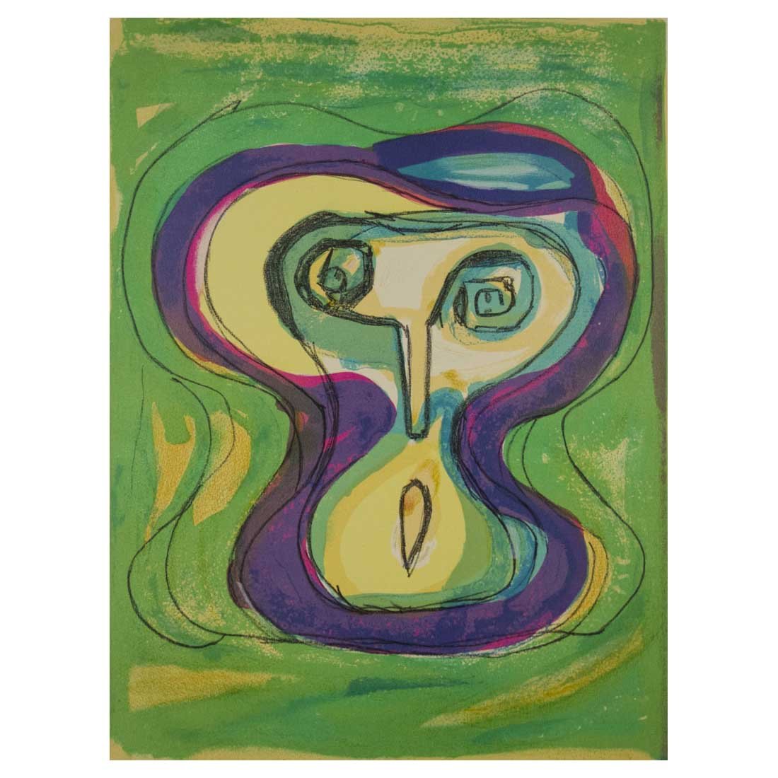 Anthony Quinn - Untitled from The Great Spirit: Untitled from The Great Spirit by Anthony Quinn. Limited Series. Numbered 98 of 100. Lithograph. Signed. Unframed. Publisher: Anthony R. Quinn, Ariane Lancell, Paris 1986. Image measures 16" x 21.25".