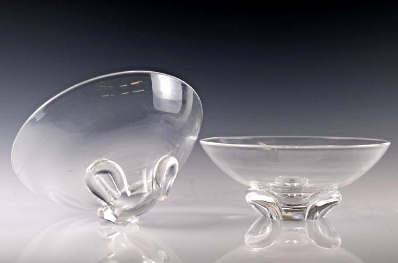 Pair of Steuben Tri Footed Bowls (1 of 4)