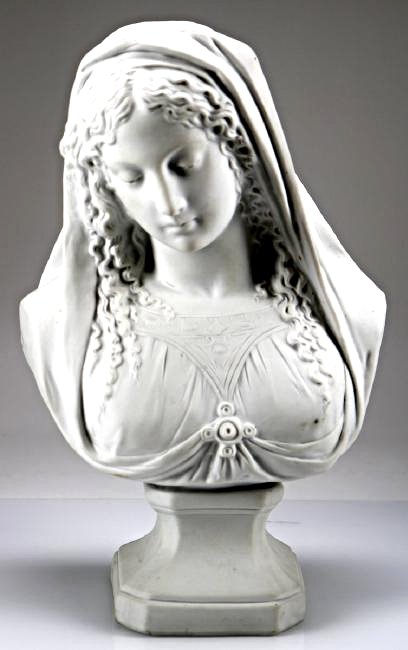 Antique Bisque Victorian Bust, Signed (1 of 5)