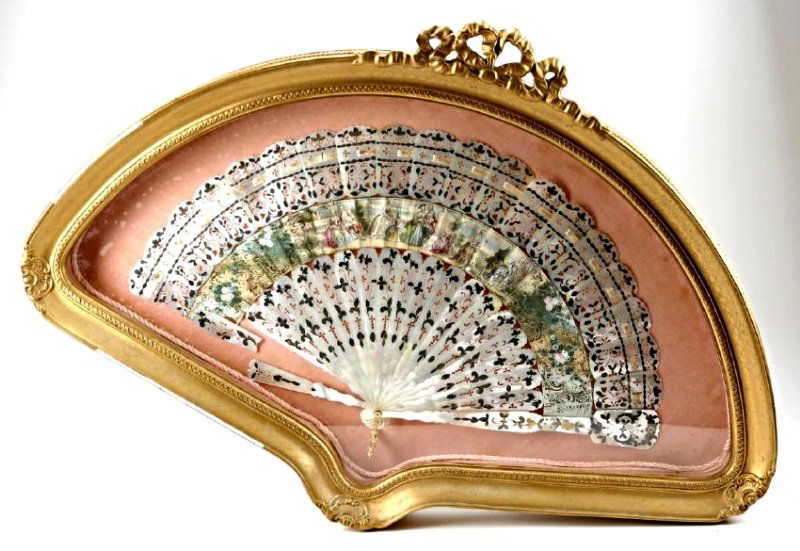 Antique Hand Painted French Victorian Hand Fan (1 of 4)