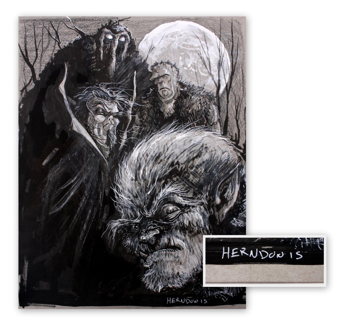 Chris Herndon Man-Thing Signed Sketch (1 of 3)