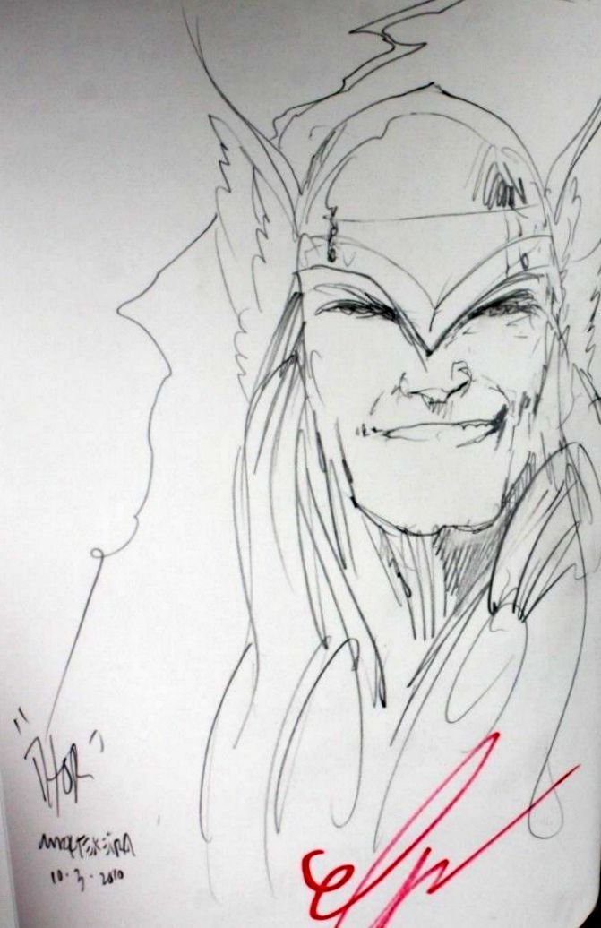 Mark Texiera Signed Book + Thor Sketch (1 of 5)