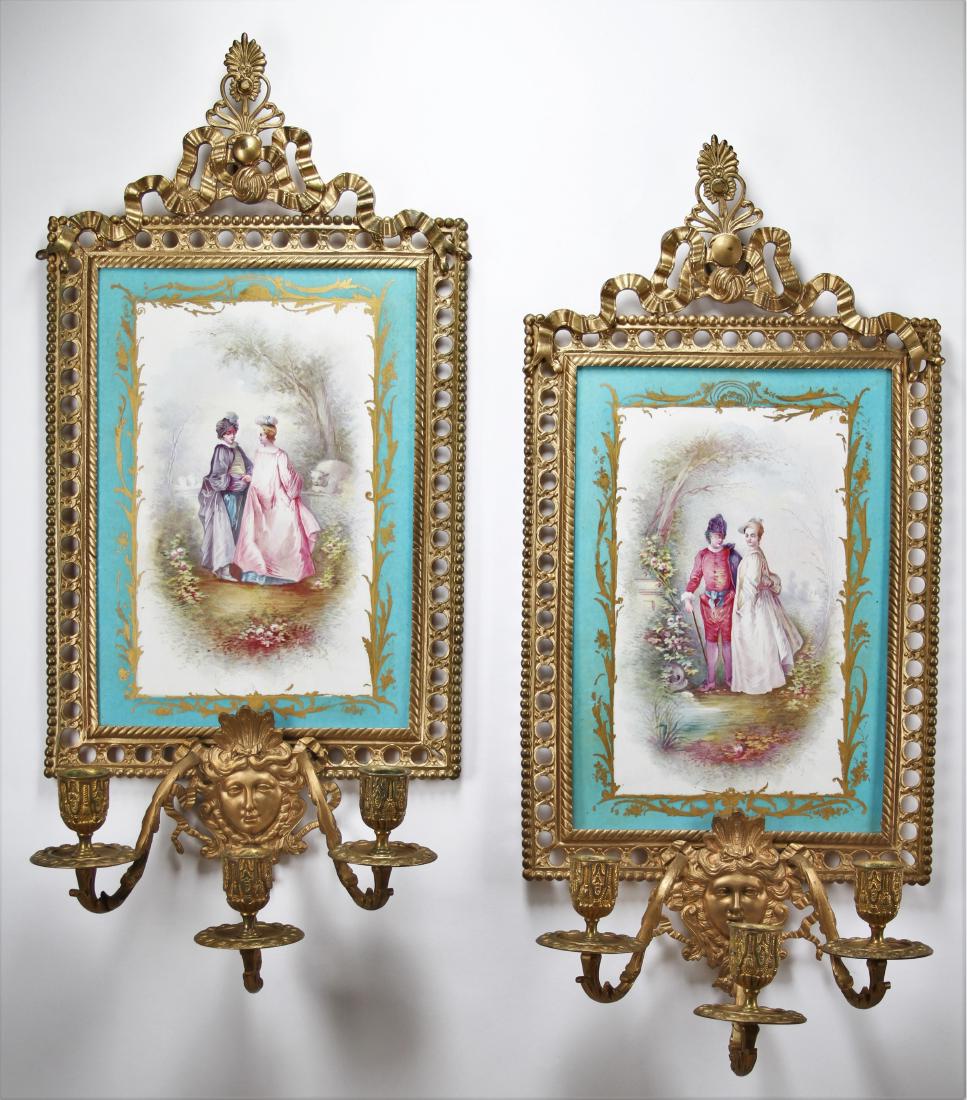 Hand Painted French Porcelain Sevres Sconce Set (1 of 7)