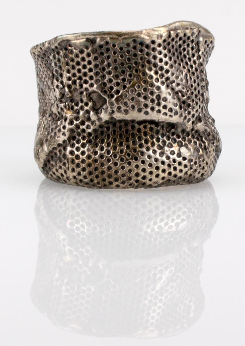 Vintage Sterling Silver Brutalist Bangle Bracelet (1 of 6)