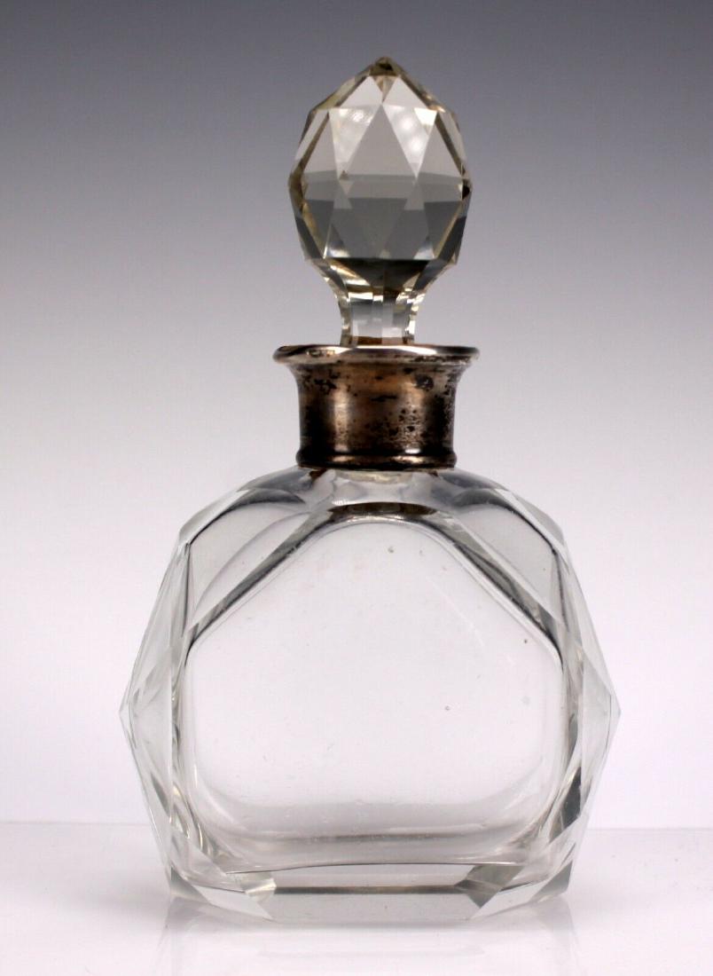 Antique Cut Crystal & Sterling Silver Perfume Bottle (1 of 5)