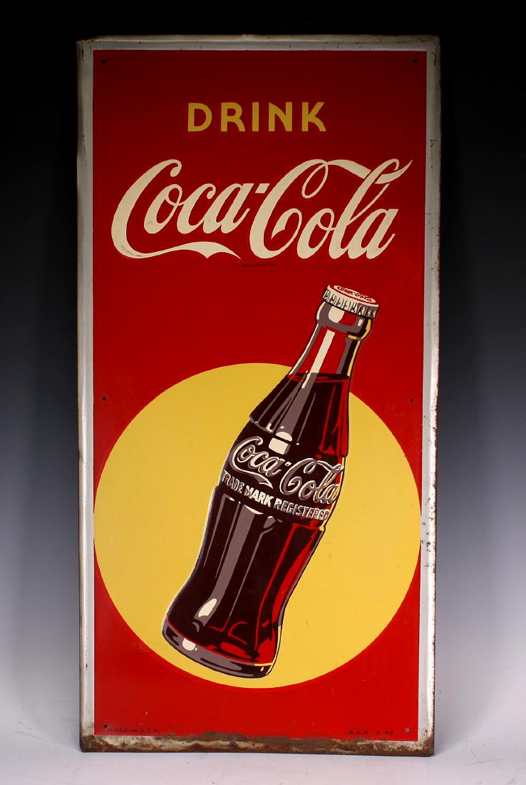 1948 Porcelain & Metal Coca Cola Advertising Sign (1 of 6)