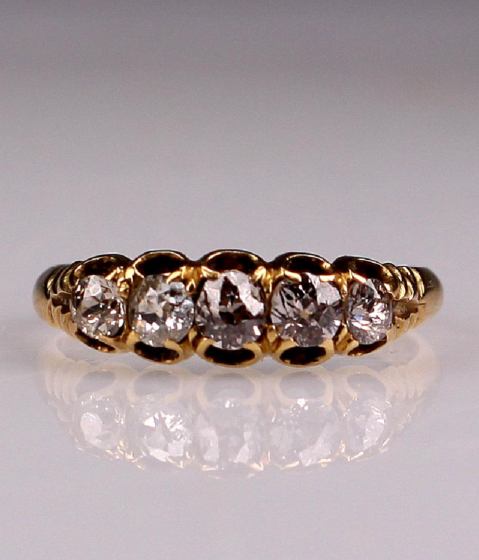 Antique Victorian 18KT Gold Old Cut Diamond Ring (1 of 6)
