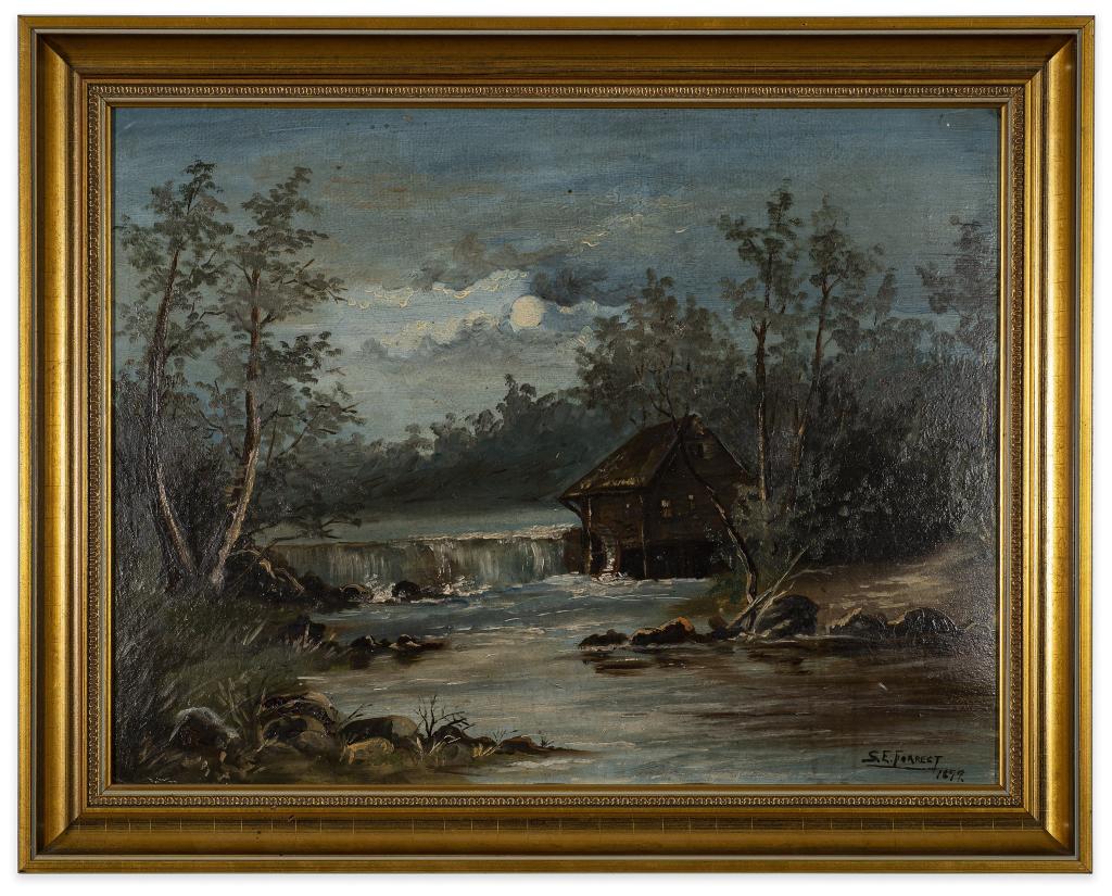 Antique Landscape Oil Signed SE Forrest (1 of 4)