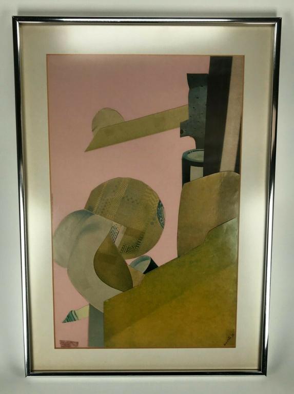 Anna Walinska (1906-97) Abstract Collage Mixed Media (1 of 3)