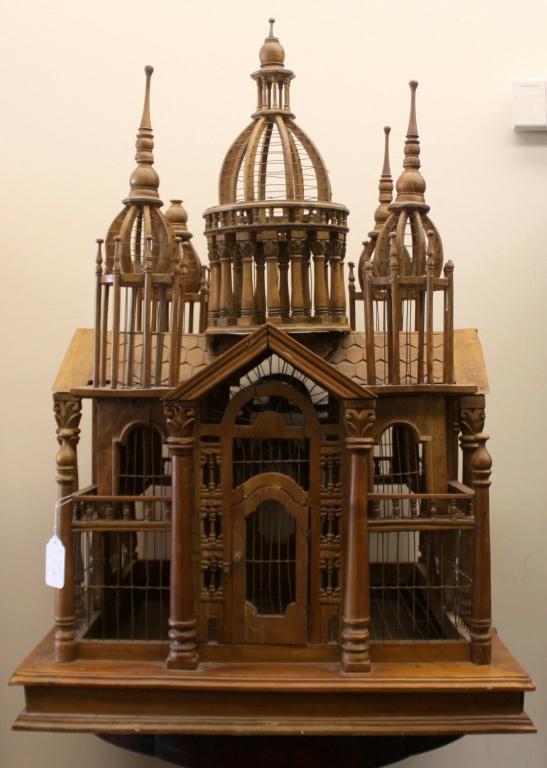 Vintage Domed Victorian Style Wood Birdcage (1 of 11)