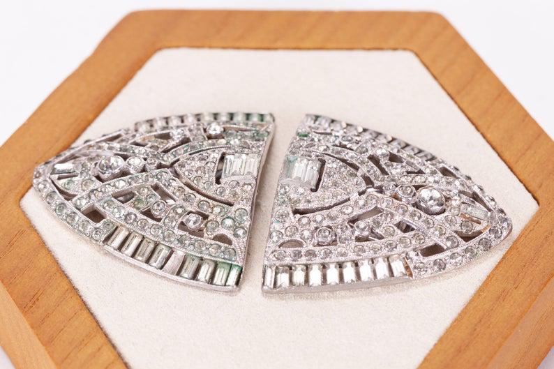 Pair of Art Deco Rhinestone Dress / Shoe Clips (1 of 8)