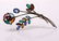 Sterling & Gemstone Signed Flower Brooch