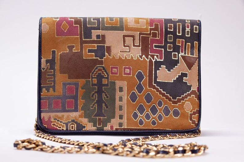 Vintage BALLY Gilded Suede Handbag (1 of 9)